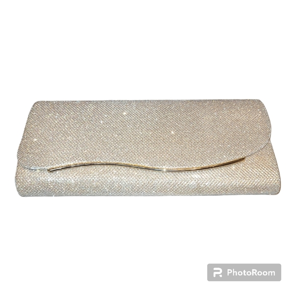 Metallic Evening Clutch Purse NWT Rose Gold - Picture 2 of 3